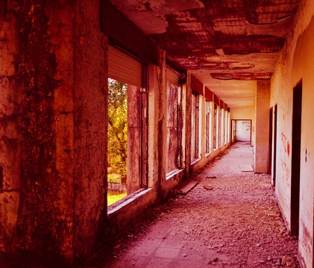 est abandoned corridorの写真素材