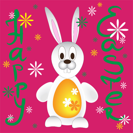 Easter Egg with bunnyのイラスト素材