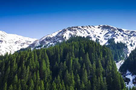 Mountains view in Alps, in a sunny dayの写真素材
