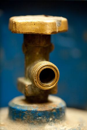 Close up of a used worn tap, shallow depth of fieldの写真素材