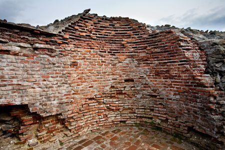 Ruins of Dracula's fortress in Poenari, Romaniaの写真素材