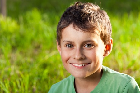 Closeup portrait of a happy child outdoor