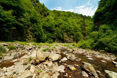 Landscape from Latoritei Valley in Romanian mountains with Latoritei riverの写真素材