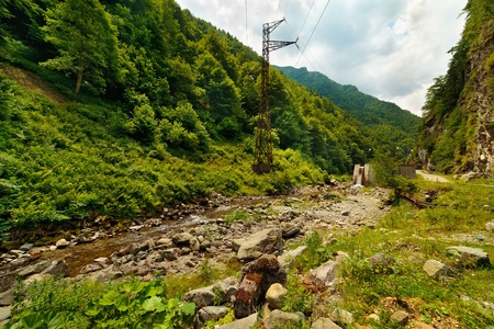 Landscape from Latoritei Valley in Romanian mountains with Latoritei riverの写真素材