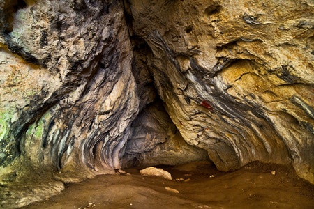 Inside of the Bolii Cave in Romania, Parang mountainsの写真素材