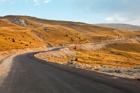 Beautiful mountain road in Parang, Romaniaの写真素材