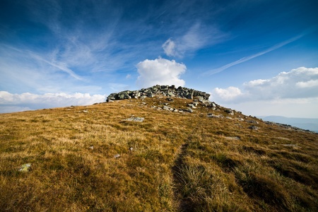 Landscape of Parang mountains in Romania, in autumnの写真素材