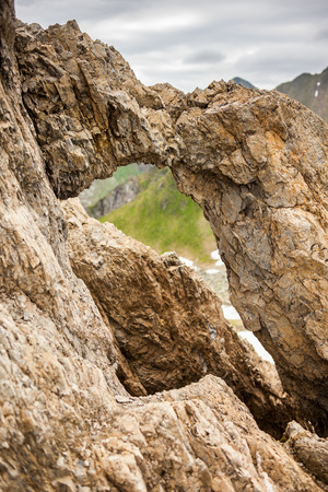 The "Dragons' Gate" in Fagaras mountains, Romaniaの写真素材