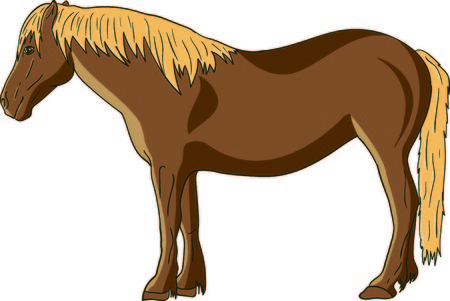 Brown horse on white background, animal vectorのイラスト素材