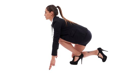 Determined businesswoman ready to take the start in her careerの写真素材