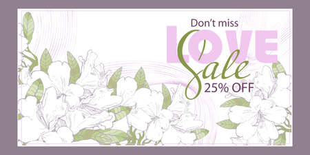 Happy Valentine's Day poster design exclusive sale offerのイラスト素材