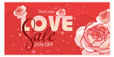 Happy Valentine's Day poster sale offer designのイラスト素材