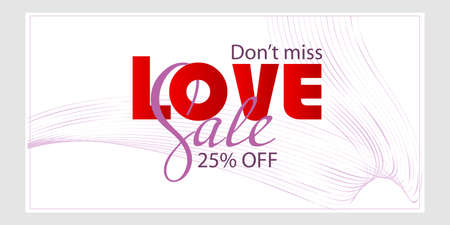Happy Valentine's Day poster sale offer designのイラスト素材