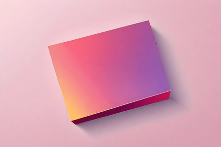 Illustration of a pink box with shadow on a pink background.の素材