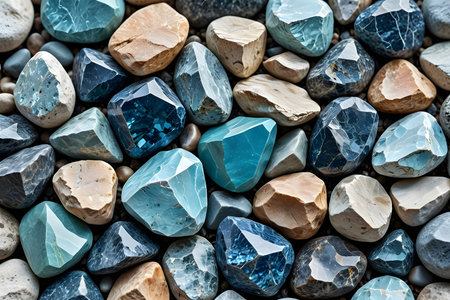 colorful stones on the beach as a background, close-upの素材