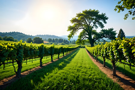 Vineyard in Tuscany, Italy. Summer landscape.の素材