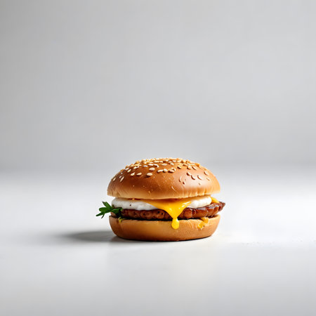 Hamburger on a white background. Concept of fast food.の素材