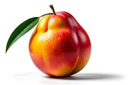 peach isolated on white background with clipping path. 3d illustrationの素材