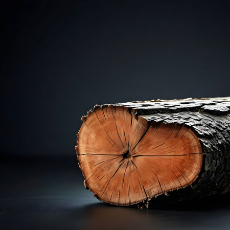Pile of firewood isolated on black background with copy space.の素材