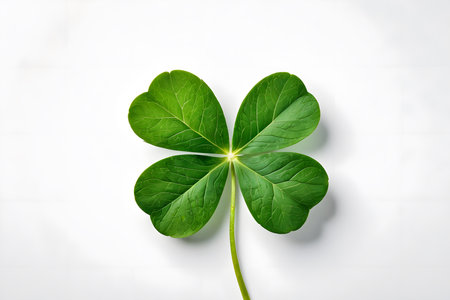Clover leaf isolated on white background. St.Patrick's Dayの素材