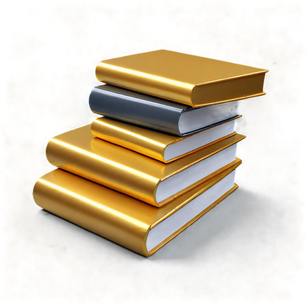 Stack of books on white background. 3d render. Education conceptの素材