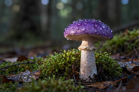 Fly agaric (Amanita muscaria) in the forestの素材