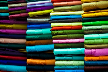 stacked colorful fabrics