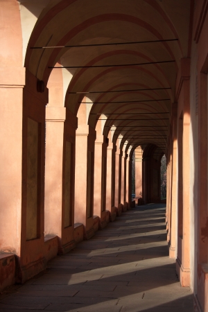 San Luca arcade is the longest porch in the world. Bologna, Italyの写真素材