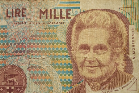 1000 Lira Italian Bank note Banca D'Italia Lire. Wide Depth of Field.の写真素材