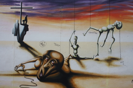 east side gallery wall of berlinのeditorial素材