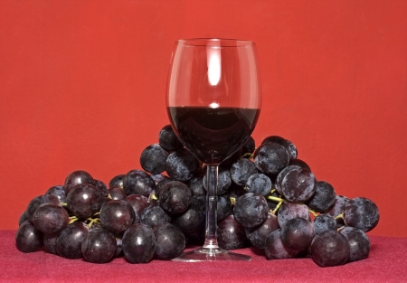 grapes and wineの写真素材