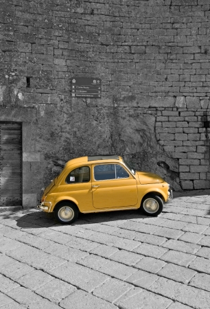 fiat 500 in a black - white backgroundのeditorial素材