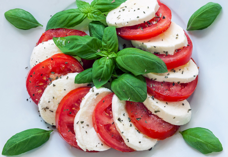 caprese - italian food with backgroundの写真素材