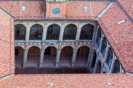 view of archiginnasio - bologna, Italyのeditorial素材
