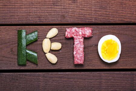 diet,  keto word on wood background - foodの写真素材