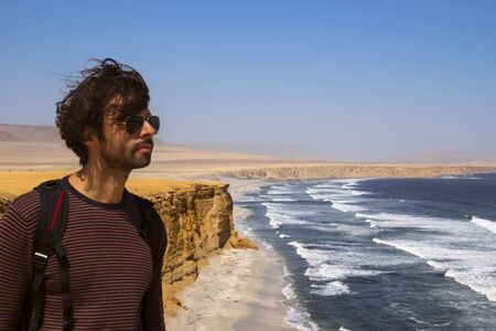 Paracas National Reserve, Ica Region, Peru. The Paracas Peninsula is located south of Lima and is home to the Paracas National Reserve.の写真素材