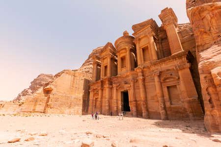 The Monastery (Ad Deir), an example of Nabataean classical style, Petra, Jordan.の写真素材