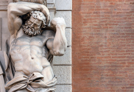 Atlas statue with copy spaceのeditorial素材