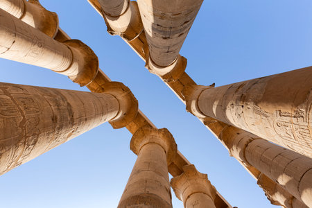 Karnak Temple is dedicated to the temple complex of Ancient Egypt in honor of the god Amun-Ra, his wife Mut and son Khons. Thebes, Karnak, Luxor, Egyptの写真素材
