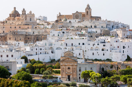 Ostuni white town skyline, Brindisi, Apulia Italy. Europe.の写真素材