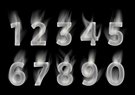 Figures Font smoke. Font Number clouds. Fog figures.の写真素材