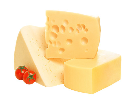 Collection of cheese isolated on white background.の写真素材