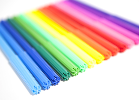Colorful Felt Tip Pens .Multicolored Felt-Tip Pens .Multicolored Felt-Tip Pens isolated on a white background .の写真素材
