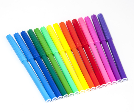 Colorful Felt Tip Pens .Multicolored Felt-Tip Pens .Multicolored Felt-Tip Pens isolated on a white background .の写真素材