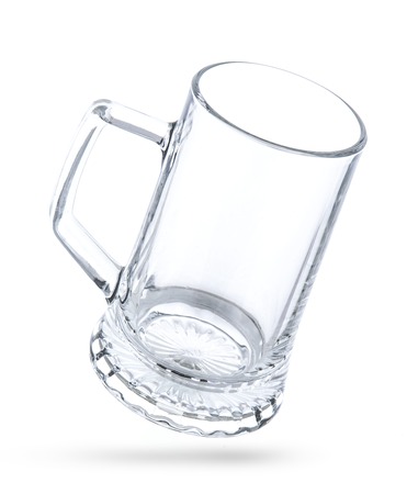 Empty beer mug isolated on white background. With clipping pathの写真素材