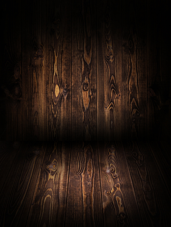 Old dark wooden background for the product.の写真素材