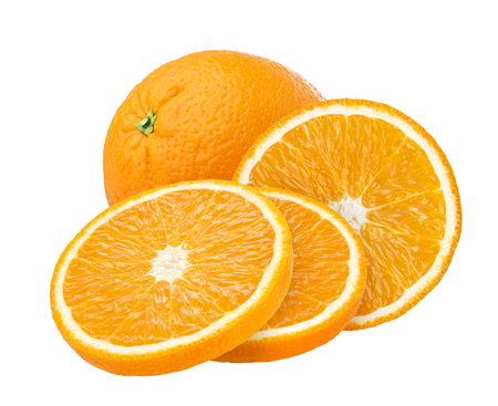 Orange fruit isolated on white background. With clipping path.の写真素材