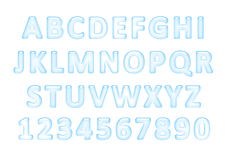 Water font. Alphabet of Water, Latin alphabet made of water.の写真素材
