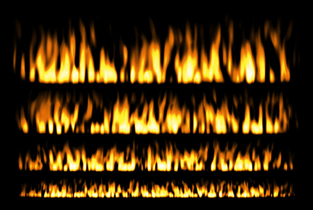fire or fire lines isolated on black backgroundの写真素材