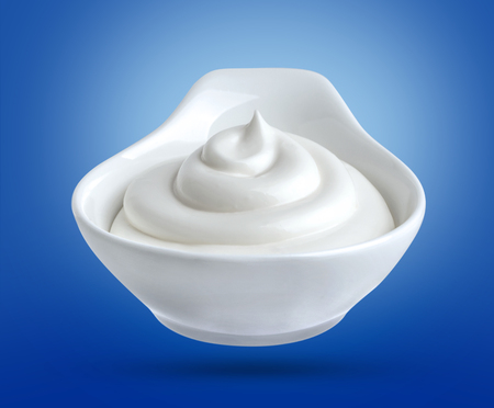 mayonnaise isolated on white background with clipping pathの写真素材